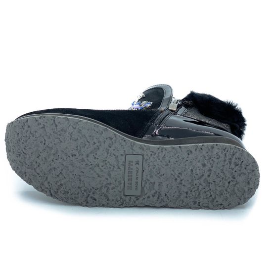 Ботинки Marzetti черные замшевые МЕХ - фото 4, 