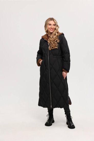 Пальто - пуховик Tuffoni черно-коричневый - фото 1,