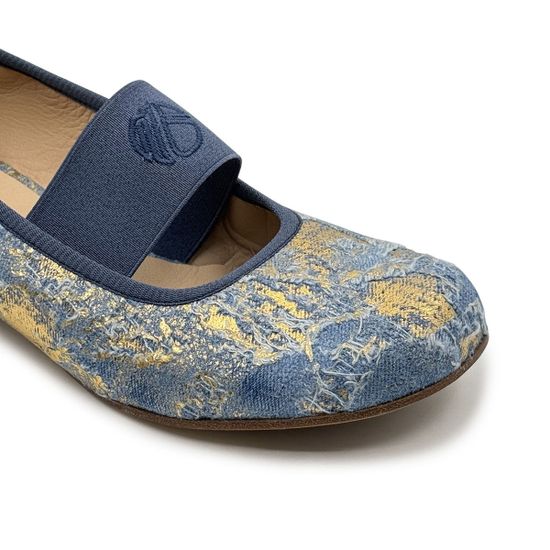 Туфли FRUIT синие с позолотой кожа/текстиль - фото 6, 9144 FR DENIM