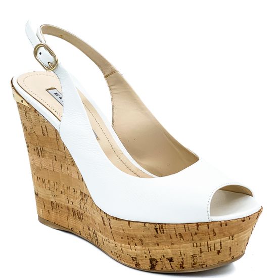 Босоножки Renzi кожаные белые на натуральной пробке - фото 2, 521006 RZ