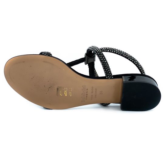 Босоножки Baldinini черные стразы - фото 4, 