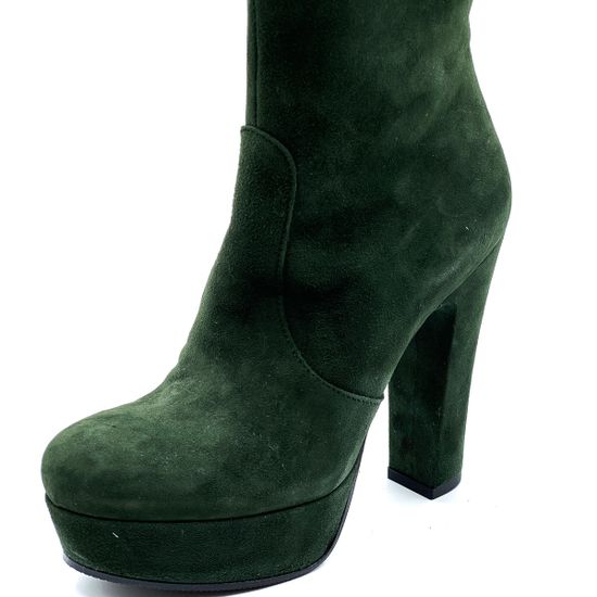 Сапоги Rosso Nero зеленые замшевые демисезонные - фото 6, 