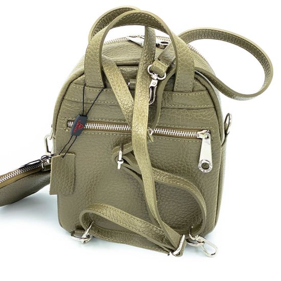 Рюкзак Di Gregorio зеленый кожаный - фото 3, 