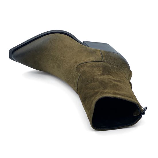 Ботинки Казаки MIMMU замшевые демисезонные зеленые - фото 5, F702K1 MIM MILITARY