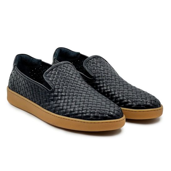 Слипоны Giampieronicola синие кожа плетеная - фото 8, H44557C GPN BLU