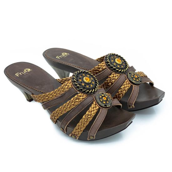 Сабо Fru.it бронзово-коричневые кожаные - фото 6, 8135 FR