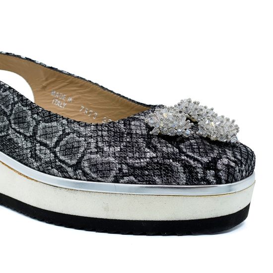 Босоножки Marzetti серые тиснение &quot;питон&quot; - фото 6, 7573D02 MZ