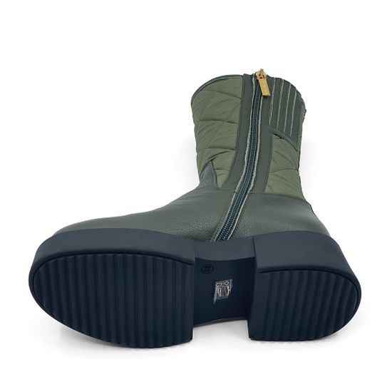 Полусапоги Ilasio Renzoni зеленые комбинация кожи и текстиля МЕХ - фото 4, 5032 IR