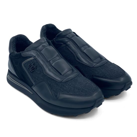 Кроссовки Giampieronicola черные кожа/замша на шерсти - фото 8, 