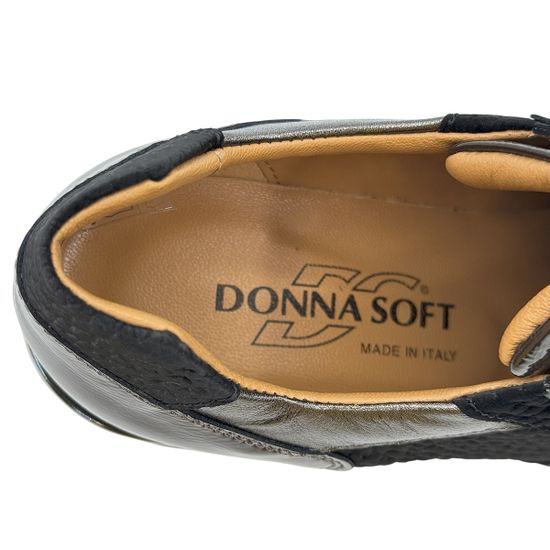 Сникеры Donna Soft черно-серебряные-серые комбинация замши и наплака демисезонные - фото 7, DS1617 DS GRIGIO