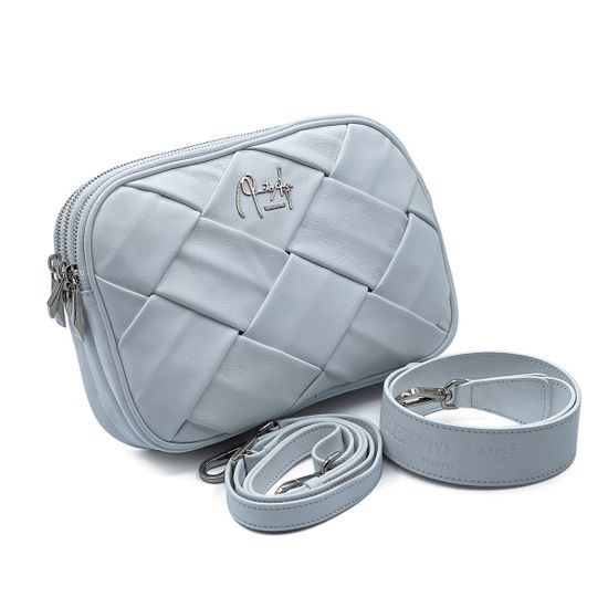 Сумка кросс-боди Renato Angi белая кожаная плетеная - фото 2, 