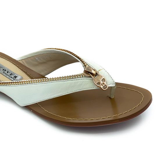 Шлепанцы Cover белые кожаные - фото 5, 