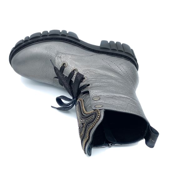 Ботинки Ilasio Renzoni серебряные кожаные Байка - фото 5, 3702 IR SILVER