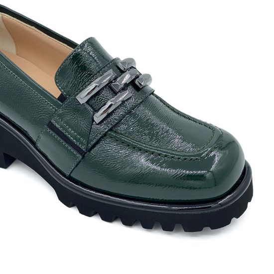 Лоферы Kelton зеленые из лакированной кожи - фото 6, AH1304 KEL VERDE