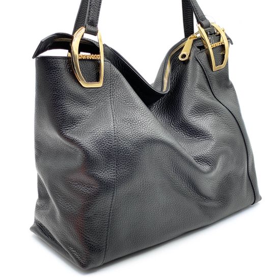 Сумка Di Gregorio черная кожаная - фото 2, 