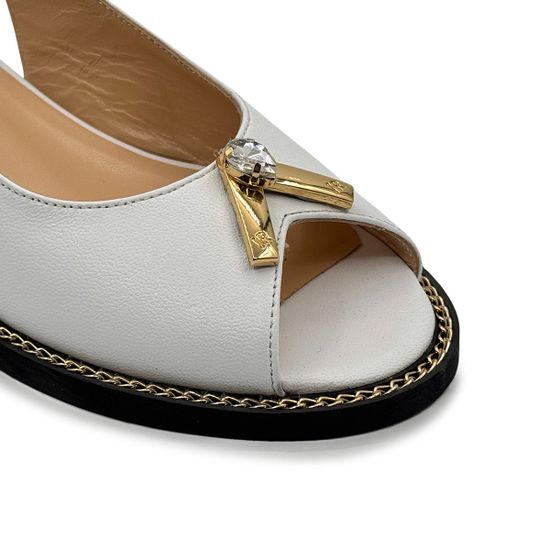 Босоножки ilasio Renzoni белые кожаные - фото 5, 