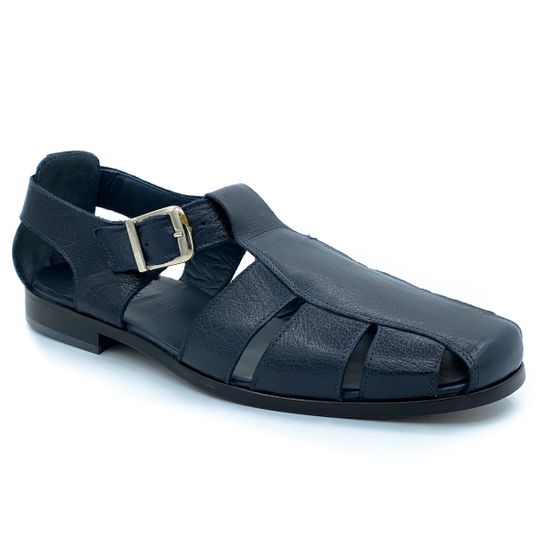 Сандалии Giampieronicola темно-синие кожаные - фото 2, 