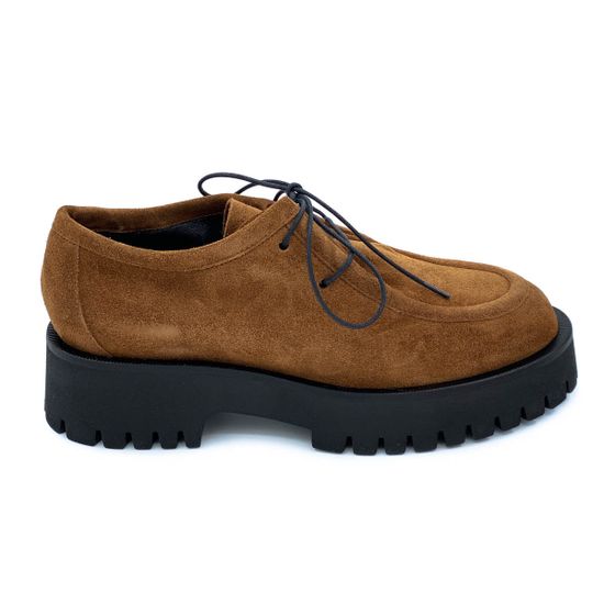 Полуботинки Mimmu коричневые замшевые демисезонные - фото 1, E007E2 MIM FOX