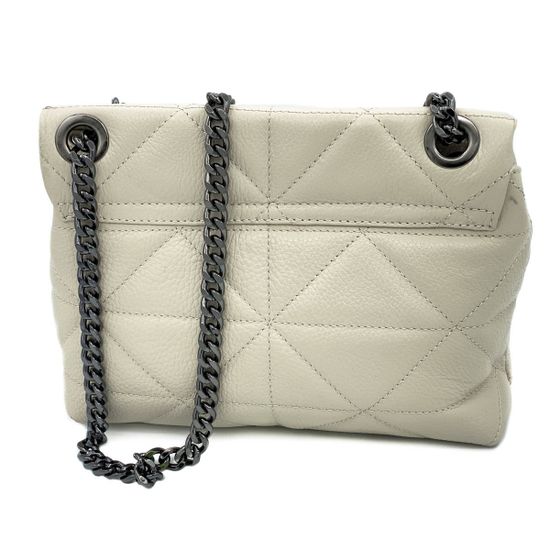 Сумка Di Gregorio бежевая кожаная - фото 3, 