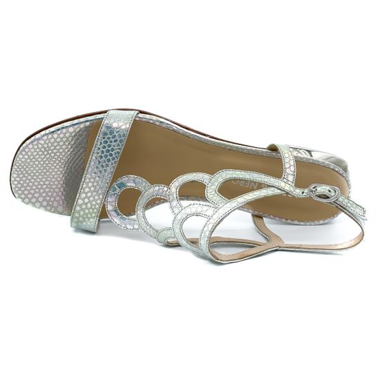 Босоножки Rosso Nero серебро тиснение &quot;питон&quot; - фото 5, 