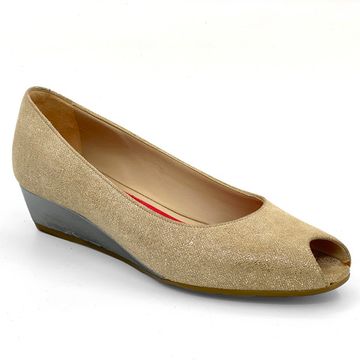 Туфли Pas de Rouge замшевые бежевые с открытым мыском - фото 2, L802 TALPA ROU