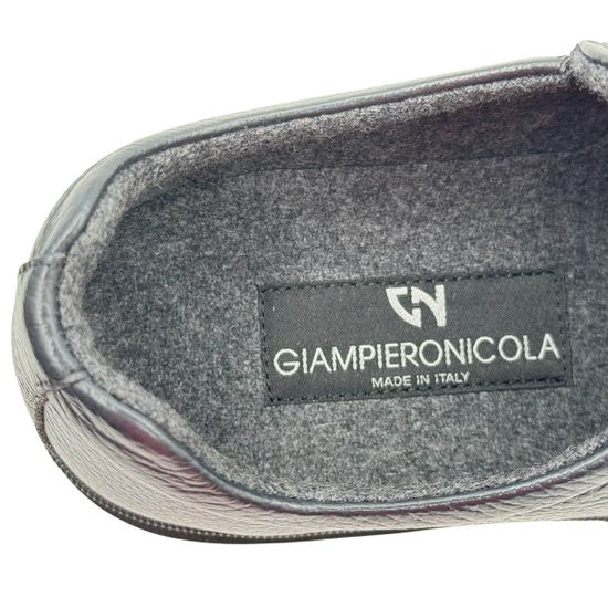 Слипоны GIAMPIERONICOLA синие кожаные на байке - фото 7, 40197 GPN BLU