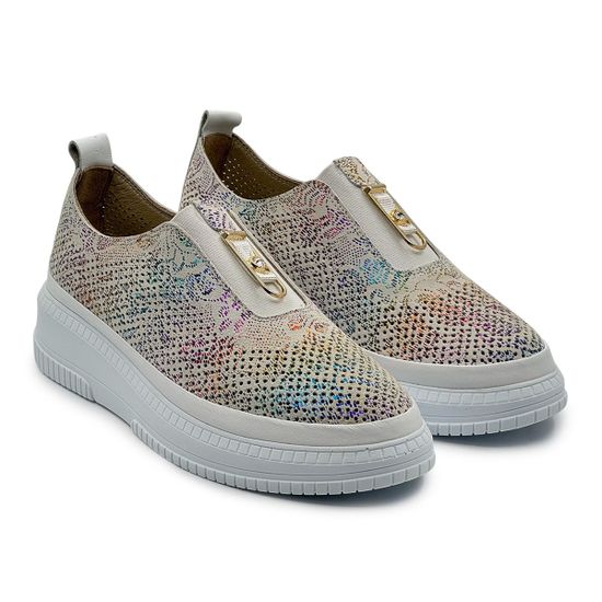 Кеды LAB MILANO кожаные белые/мультиколор - фото 8, G352486 LAB MULT