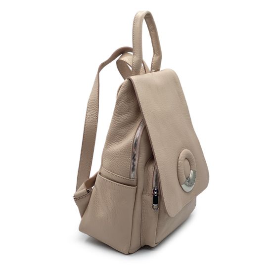 Рюкзак Di Gregorio светло-бежевый кожаный - фото 2, 