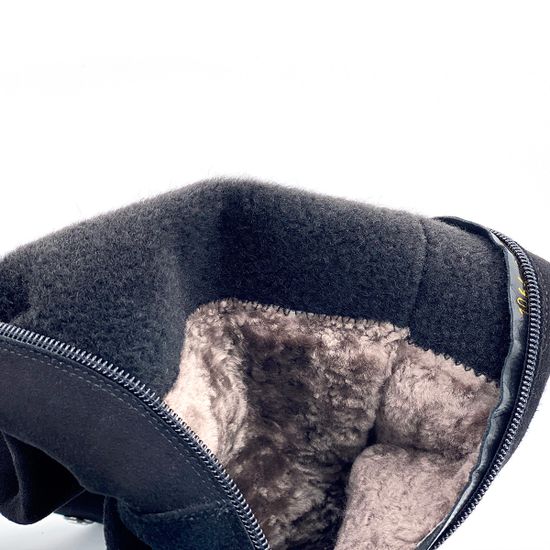 Ботфорты Cover черные замшевые МЕХ - фото 6, 1064-2/1 COV CAM