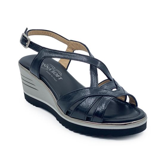 Босоножки Donna Soft черные кожаные - фото 2, DS2052 DS