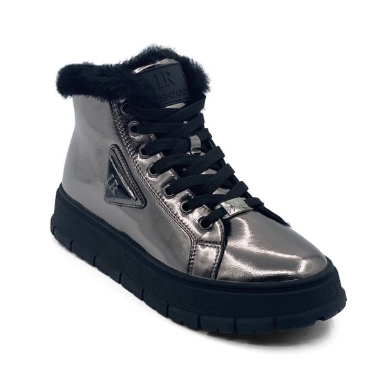 Ботинки Ilasio Renzoni серебряного цвета кожаные на меху - фото 2, 