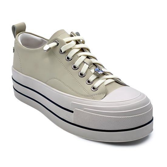 Кеды Tuffoni бежевые кожаные - фото 2, 