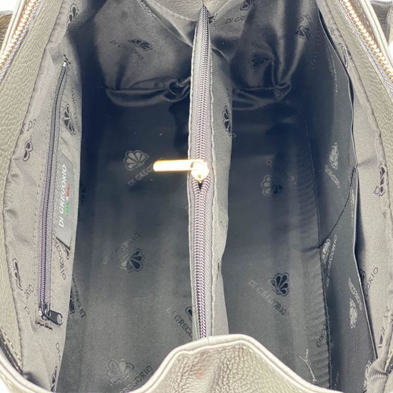 Сумка Di Gregorio серая кожаная - фото 5, 