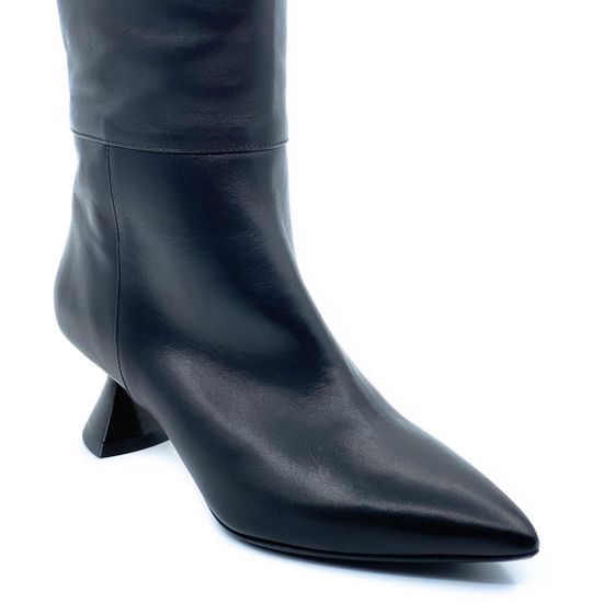 Сапоги Tiffi черные кожаные демисезонные - фото 3, 