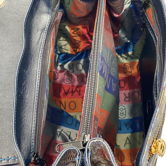 Сумка Marino Orlandi синяя кожаная - фото 5, 