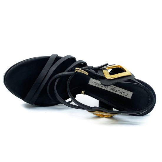 Босоножки Gianmarco Lorenzi черные кожаные - фото 5, 