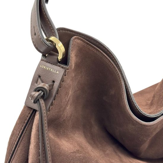 Сумка Loristella коричневая замшевая - фото 4, 3032 LS CACAO