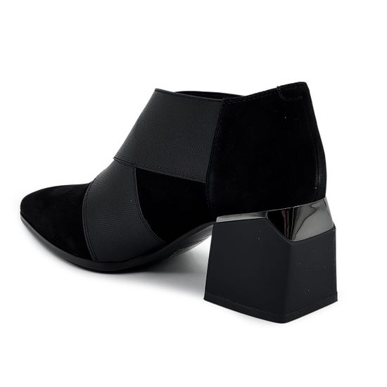 Ботильоны Francesco Valeri черные замша/текстиль демисезонные - фото 3, U16 FV