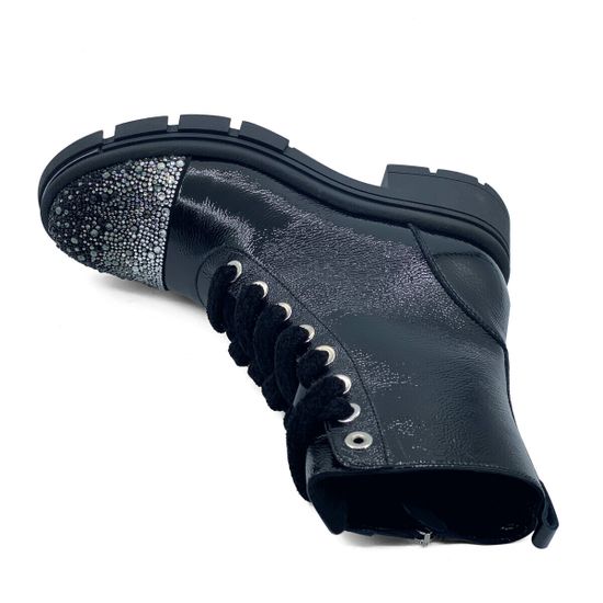 Ботинки Tiffi черные из лакированной кожи на шерсти - фото 5, A383 TI LAK NERO