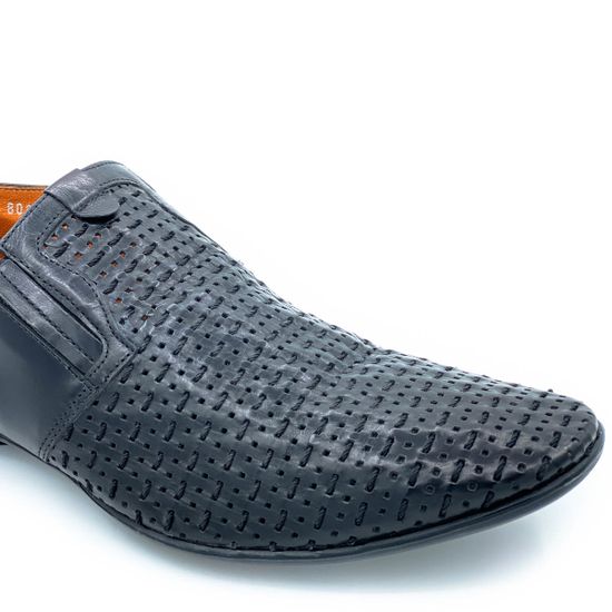 Туфли Ernesto Dolani черные кожаные со сквозной перфорацией - фото 6, 