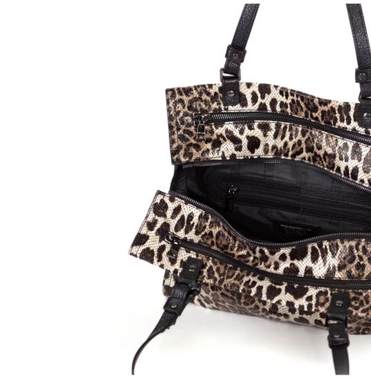 Сумка Ripani черно-коричневая кожаная Леопард - фото 3, 