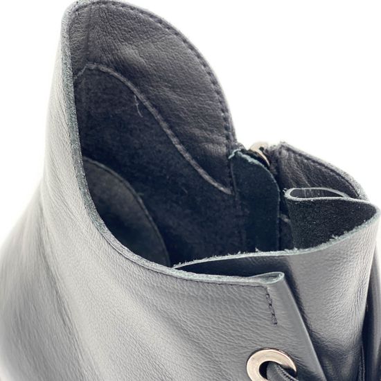 Ботинки Cover черные кожаные байка - фото 7, 