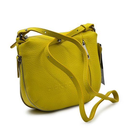 Сумка кросс-боди Di Gregorio ярко-желтая кожаная - фото 2, 755 DG CHIARO GIALLO