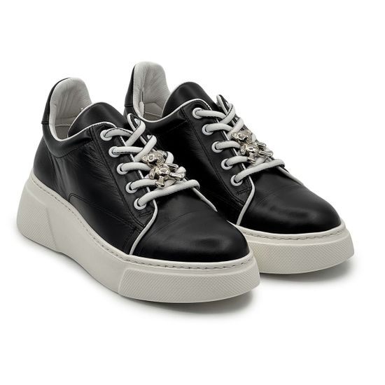 Кеды CV COVER черные кожаные демисезонные - фото 7, 456-02 COV NERO