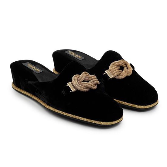 Сабо NILA NILA черные велюровые - фото 7, PERF08S NIL