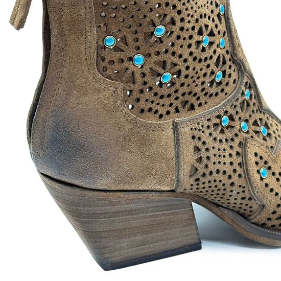 Ботинки казаки летние MIMMU коричневые замшевые - фото 8, M702M50 MIM TABACCO