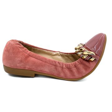 Балетки Renzi натуральная замша/лак розовые - фото 1, 501104 RZ