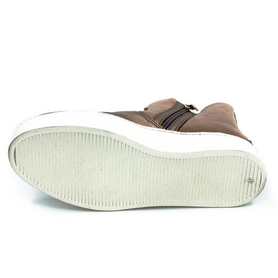 Ботинки Marzetti розово-бронзовые кожаные МЕХ - фото 4, 7853MD03 MZ