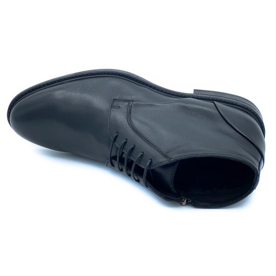 Ботинки Giampieronicola черные кожаные МЕХ - фото 5, 