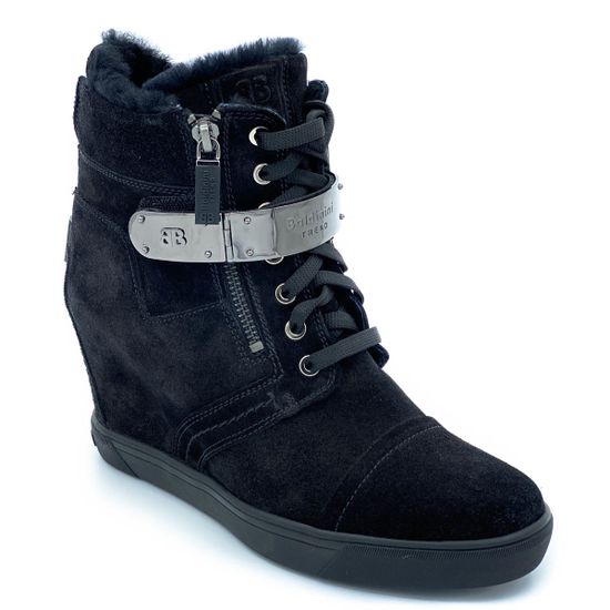 Ботинки Baldinini черные замшевые МЕХ - фото 2, 